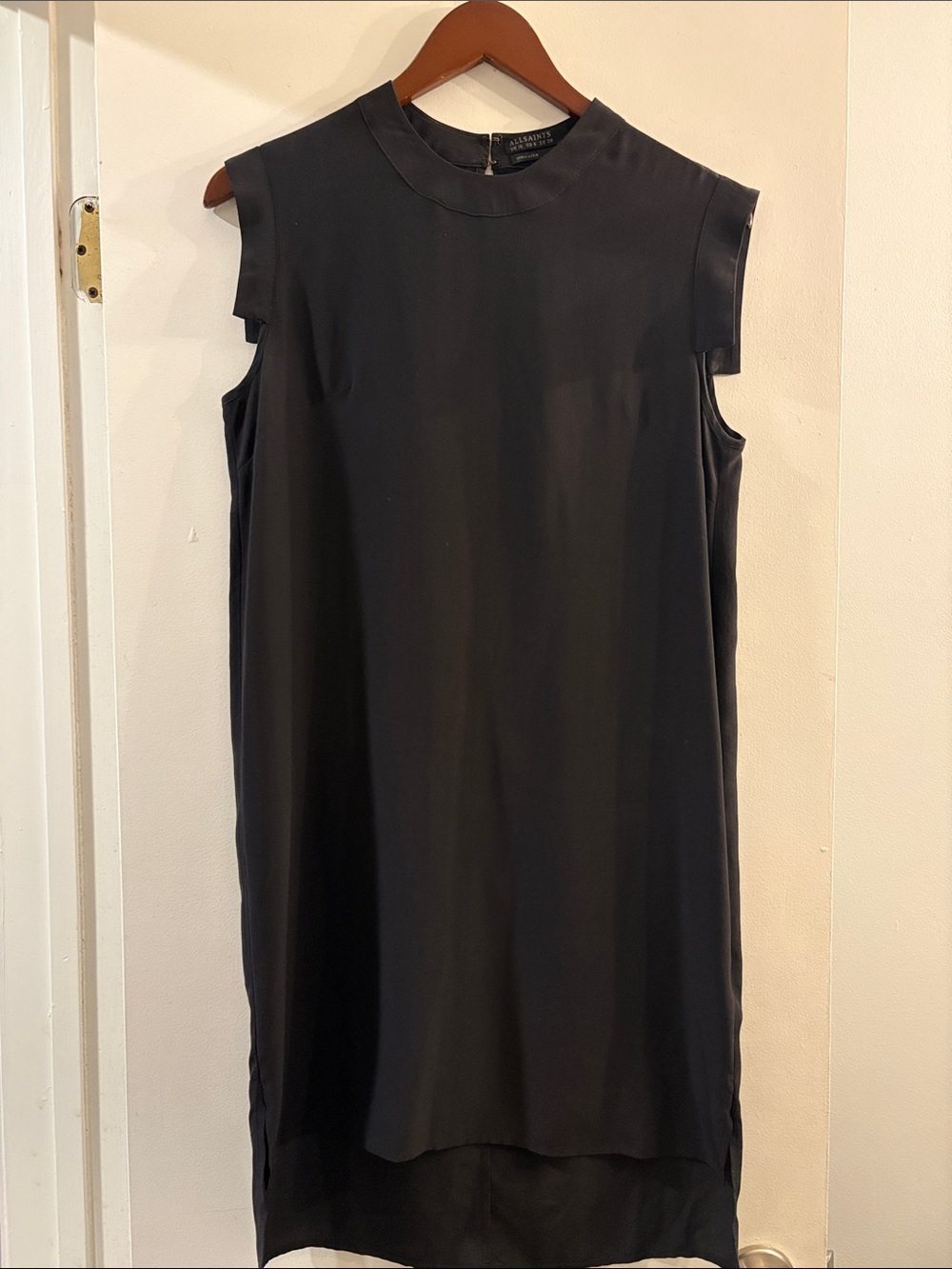 AllSaints Black Asymmetrical Sleeveless Dress